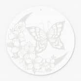 Acrylglasbild, Fensterbild zum Aufhängen Schmetterling im Blumenmond - Rund 