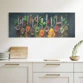 Acrylglasbild Bunte Vielfalt an Gewürzen - Panorama 