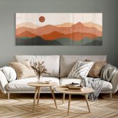Tableau en verre acrylique Douces collines au soleil couchant - Costa - Panorama 