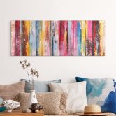 Acrylglasbild Bunte Streifenmalerei - Fedrau - Panorama 