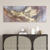 Acrylglasbild Edle Strukturen in Gold und Violett - Shelest - Panorama 