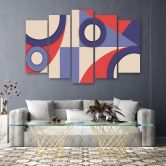 Leinwandbild 5 teilig, Geometrische Abstraktionsformen 
