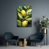 Canvasbillede, citroner akryl håndmalet 