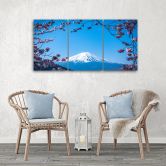 Leinwandbild 3-teilig, Berg Fuji 