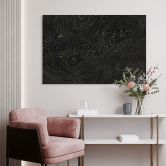 Wandbild Abstrakte Linien Schwarz-gold - Amini - Alu-Dibond 