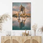 Wandbild Reflexion einer Giraffe in der Wildnis - Amtmann - Alu-Dibond 