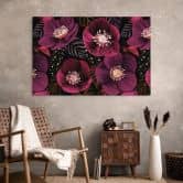 Wandbild Florale Blütenpracht in Purpurtönen - Anis Illustration - Alu-Dibond 