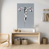 Tableaux Banksy - Jésus Christ avec des sacs à provisions - Alu-Dibond 