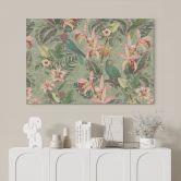 Wandbild Dschungel mit Papageien Grün - Bloomery Decor - Alu-Dibond 