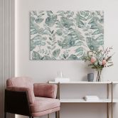 Wandbild Dschungelblätter Aquarell Creme - Bloomery Decor - Alu-Dibond 