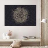 Wanddecoratie Elegante mandala in zwart en goud - Bloomery Decor - Aluminium dibond 