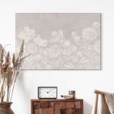 Wandbild Wildblumen in Kreide-Optik Beige - Bloomery Decor - Alu-Dibond 