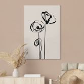 Wanddecoratie Line Art Twee klaprozen - Cats & Dotz - Alu-Dibond 