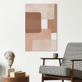 Wanddecoratie Boho abstractie in beige-bruin - Costa - Alu-Dibond 