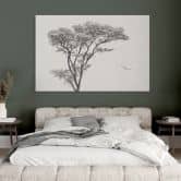 Wandbild Minimalistischer Baum in ruhiger Landschaft - Flour - Alu-Dibond 