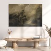 Wandbild Bäume im Nebel der Dämmerung - Hobday - Alu-Dibond 