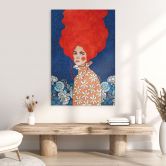 Wandbild Frau mit rotem Haar und Blüten - Alu-Dibond - Hülya 