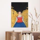 Wandbild Träumerin im goldenen Licht - Hülya - Alu-Dibond 