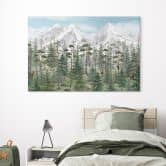 Wandbild Waldtiere im grünen Alpenwald - Kikki Belle - Alu-Dibond 