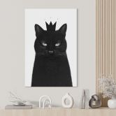 Wandbild Schwarze Katze mit Krone - Korenkova - Alu-Dibond 