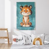 Wandbild Fröhliches Tigerbaby - Magnusson - Alu-Dibond 