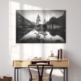 Wandbild Malerische Landschaft mit glasklarem Bergsee - Hintersee - Alu-Dibond 