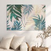 Wandbild Exotische Palmenblätter in Gold-grün - Manovski - Alu-Dibond 