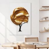 Wandbild Baum mit goldener 3D-Krone - Mielu - Alu-Dibond 