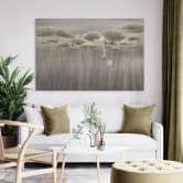 Wandbild Lotusblumen mit Schwan im Wasser in Grau - Ms Tiff - Alu-Dibond 