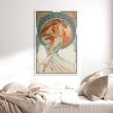 Wandbild Mucha - Vier Künste: Die Poesie - Alu-Dibond 
