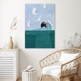 Wandbild Frau mit Möwen am Meer - Alu-Dibond - Müller 