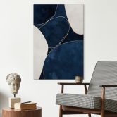 Wandbild Geometrische Balance in Blau und Weiß - Paksoylu - Alu-Dibond 