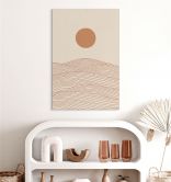 Wandbild Sonnenaufgang über der abstrakten Wüste - Playell - Alu-Dibond 