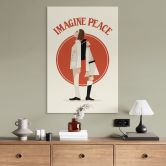 Wandbild Imagine Peace - Zwei für Frieden und Hoffnung - Retrodrome - Alu-Dibond 