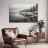 Wandbild Winterwald am See - Rostovskiy - Alu-Dibond 