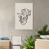 Wandbild Warten auf der Toilette - Humorvolle Frosch-Illustration - Royle - Alu-Dibond 