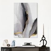 Wanddecoratie Abstracte compositie in goud en grijs - Shelest - Alu-Dibond 