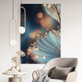 Wandbild Blaue Blüte mit Tautropfen - Alu-Dibond - Treechild 