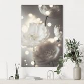Fototapet Hvide blomster i et hav af lys - Treechild - Aluminium dibond  