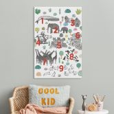 Wandbild Illustration von Zootieren mit Zahlen - Walentynowicz - Alu-Dibond 