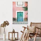 Wandbild Mediterrane Hausfassade in Lissabon - Zwart - Alu-Dibond 