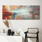 Wandbild Leuchtender Horizont am Wasser - Schmucker - Alu-Dibond Panorama 