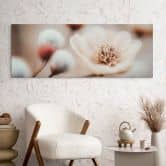 Wandbild Boho Blüte Soft Beige - Treechild - Alu-Dibond Panorama 