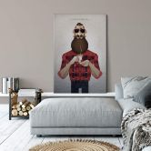 Alu-Dibond mit Silbereffekt Braun - Lumbersexual 