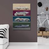 Alu-Dibond mit Silbereffekt Braun - Record Cars 