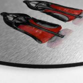 Alu-Dibond mit Silbereffekt High Heels - Rund 