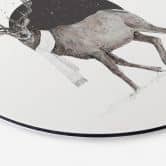 Alu-Dibond Solti - Hirsch im Winter - Rund 