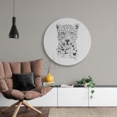 Alu-Dibond Solti - Liebevoller Leopard - Rund 