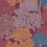 Architects Paper Vliestapete Floral Impression Waldtapete Tapete mit Bäumen lila, rot, gelb, grau 