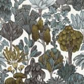 Architects Paper Vliestapete Floral Impression Dschungeltapete tropisch grün, grau, gelb, weiß, schwarz 
